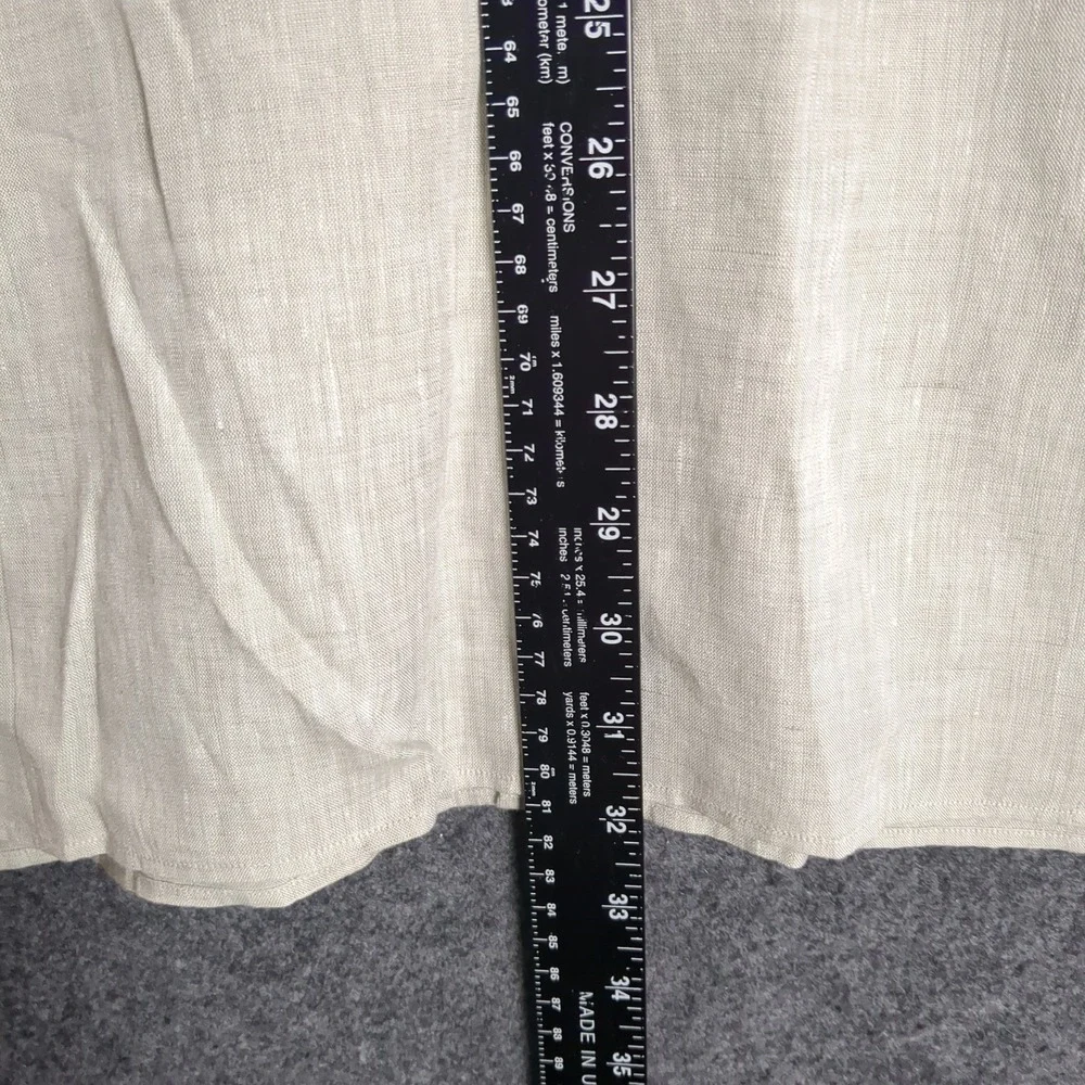 Banana Republic Mens XL Slim Fit Italian Linen Short Sleeve Button Up Shirt Tan